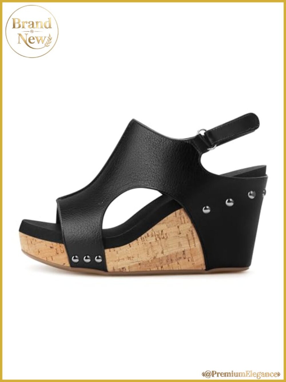 Womens Wedge Sandals Adjustable Ankle Strap Cork 3 Inch Heel Dressy Casual